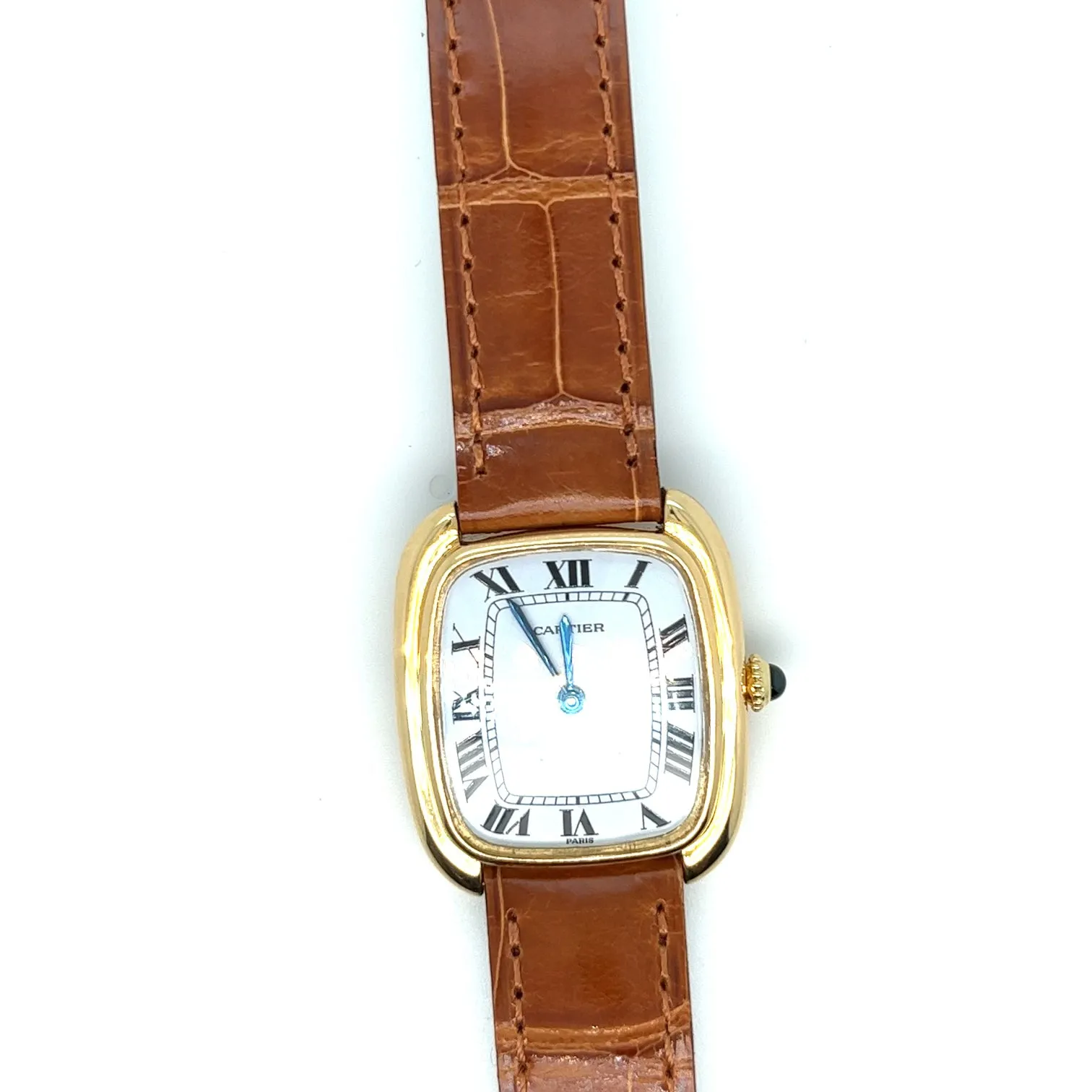 Rare 1980s 18kt Yellow Gold Cartier Gondolé Paris Automatique Bubbleback