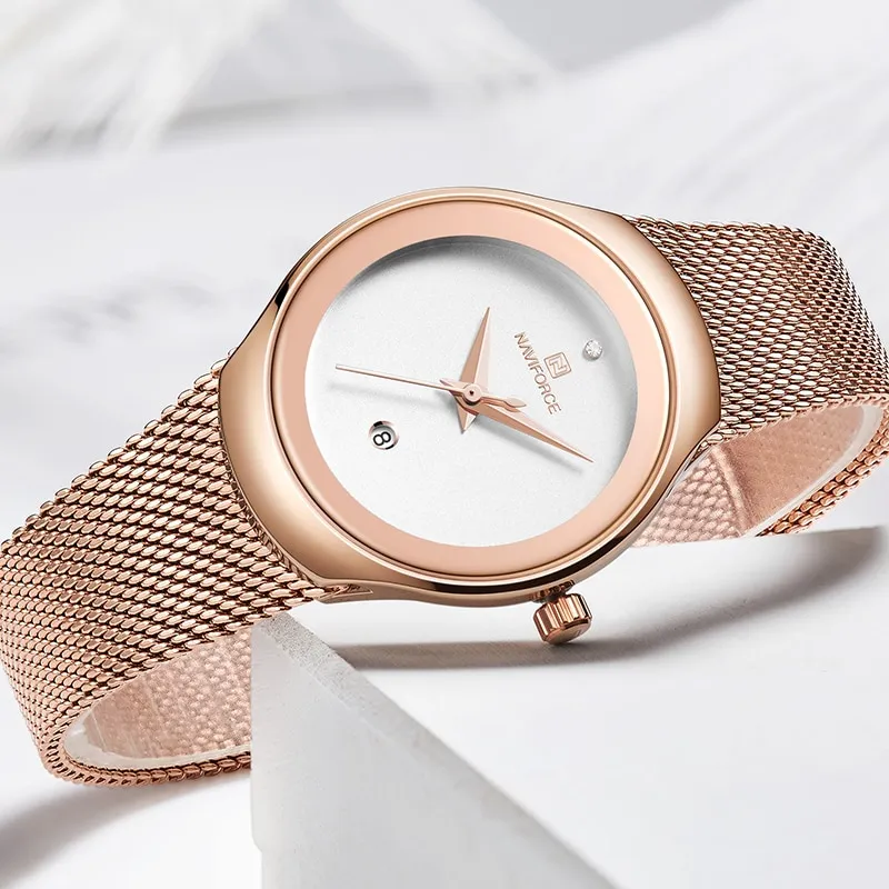 Relogio Feminino | Lady Stainless Steel Waterproof Wristwatch