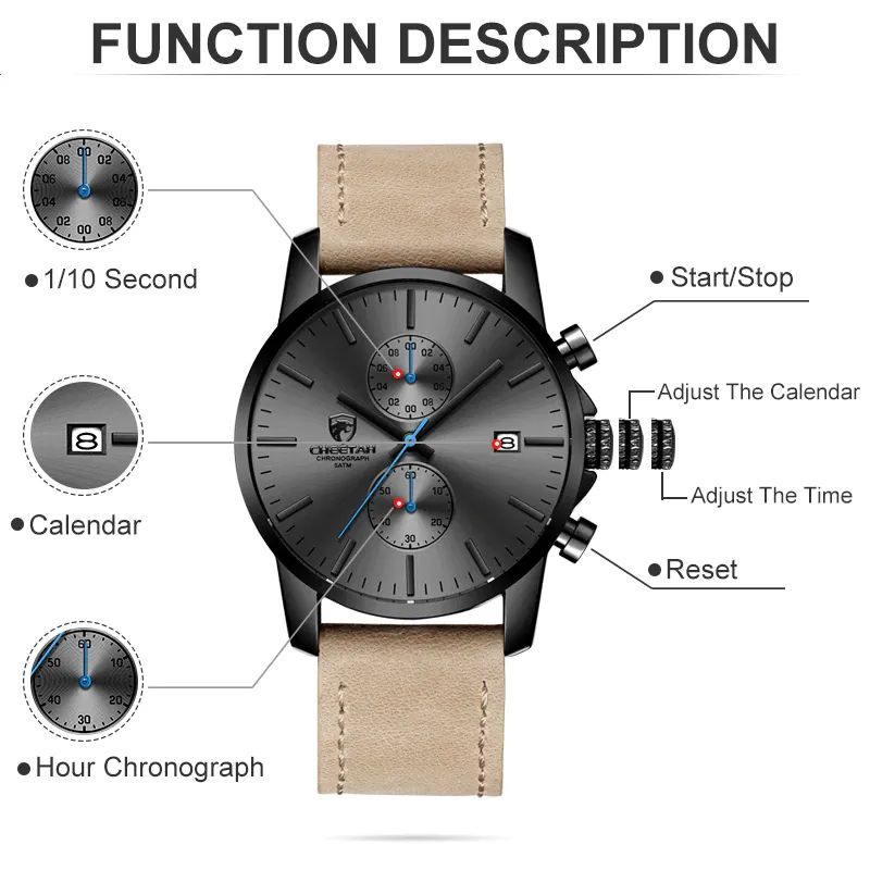 Relogio Masculino | Waterproof Chronograph Clock