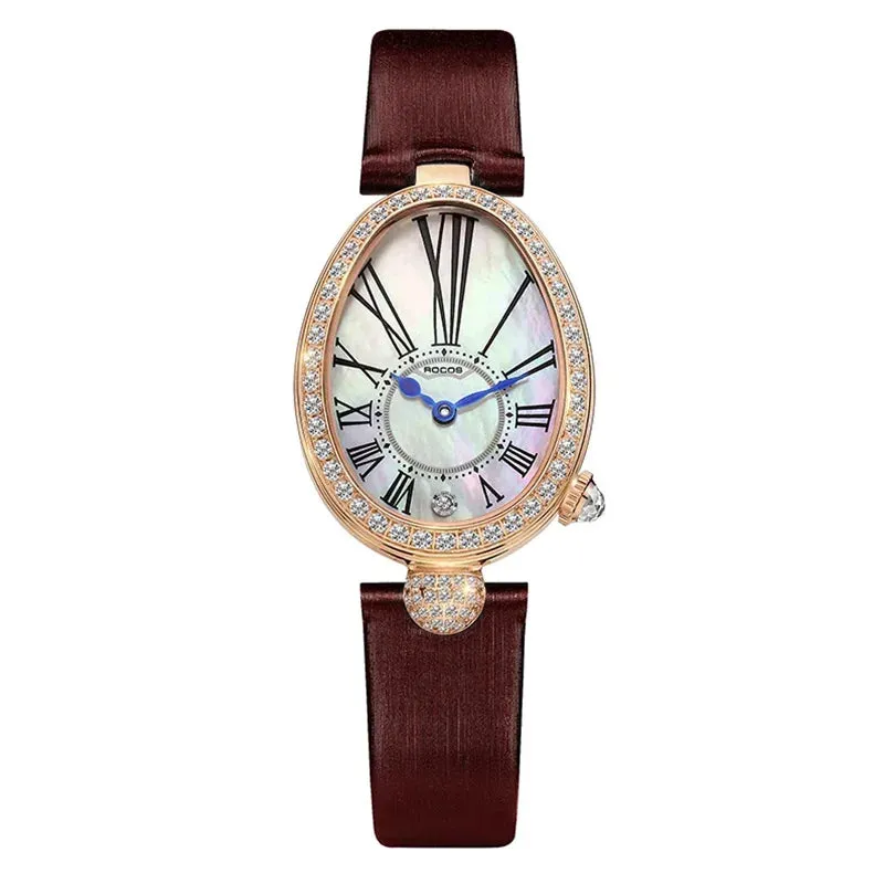 ROCOS Luxury Brand Woman Watch High Quality Fashion Oval Ladies Fashion Quartz watches Leather Waterproof  Watch for Women R0233