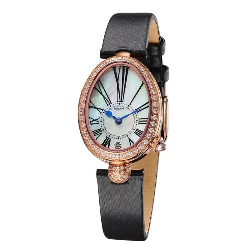 ROCOS Luxury Brand Woman Watch High Quality Fashion Oval Ladies Fashion Quartz watches Leather Waterproof  Watch for Women R0233