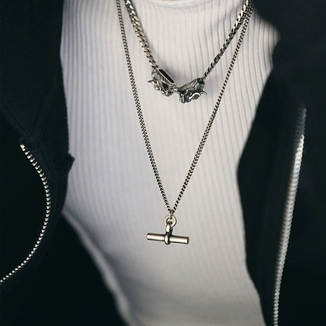 Silver T Bar Necklace