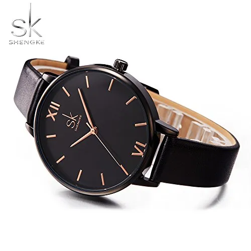 SK Fashion Women Watches Leather Band Simple Decent Casual Waterproof Lady Watch