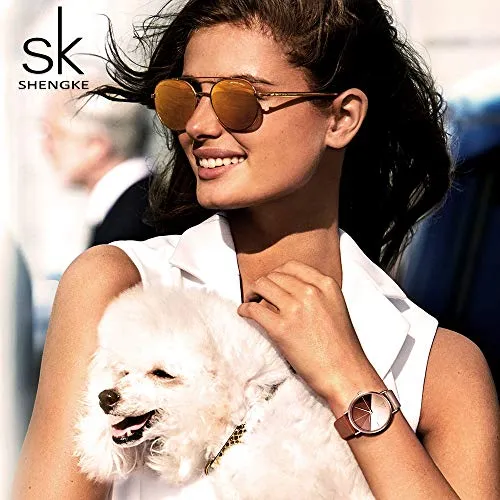 SK Fashion Women Watches Leather Band Simple Decent Casual Waterproof Lady Watch