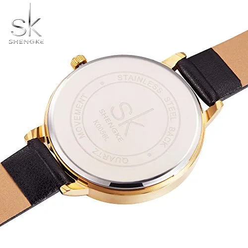 SK Fashion Women Watches Leather Band Simple Decent Casual Waterproof Lady Watch