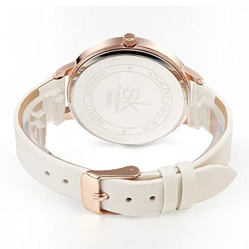 SK Fashion Women Watches Leather Band Simple Decent Casual Waterproof Lady Watch