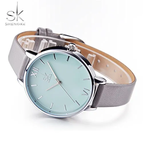 SK Fashion Women Watches Leather Band Simple Decent Casual Waterproof Lady Watch