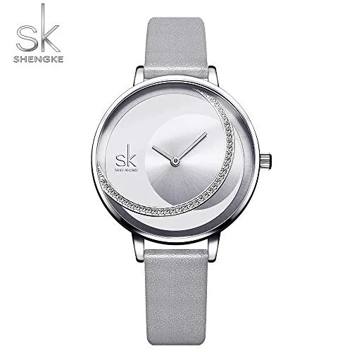 SK Fashion Women Watches Leather Band Simple Decent Casual Waterproof Lady Watch