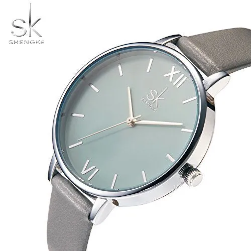 SK Fashion Women Watches Leather Band Simple Decent Casual Waterproof Lady Watch