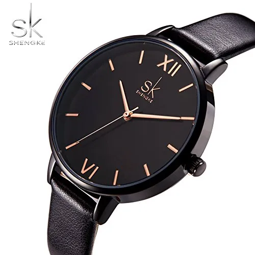 SK Fashion Women Watches Leather Band Simple Decent Casual Waterproof Lady Watch