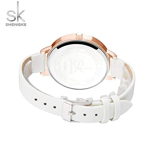 SK Fashion Women Watches Leather Band Simple Decent Casual Waterproof Lady Watch