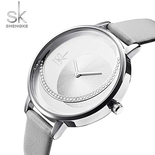 SK Fashion Women Watches Leather Band Simple Decent Casual Waterproof Lady Watch