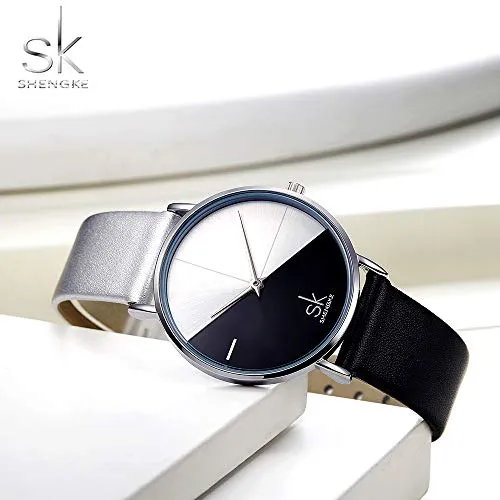 SK Fashion Women Watches Leather Band Simple Decent Casual Waterproof Lady Watch