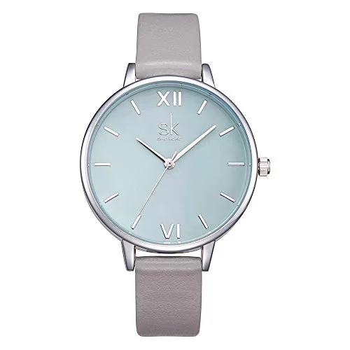 SK Fashion Women Watches Leather Band Simple Decent Casual Waterproof Lady Watch