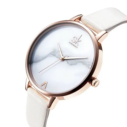 SK Fashion Women Watches Leather Band Simple Decent Casual Waterproof Lady Watch