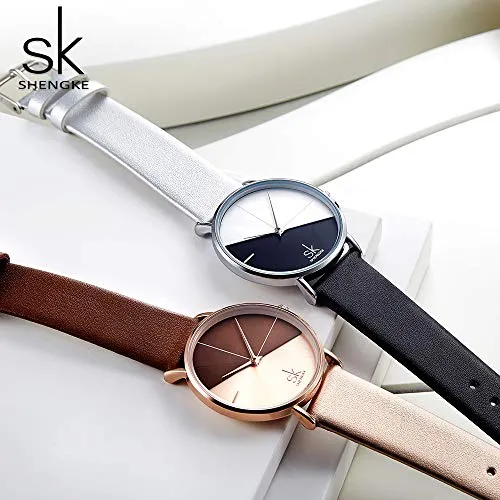 SK Fashion Women Watches Leather Band Simple Decent Casual Waterproof Lady Watch