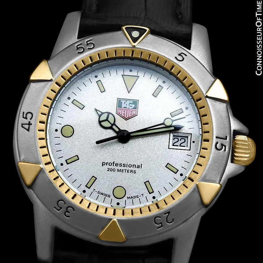 Tag Heuer Professional 1500 Mens Divers Granite Dial Watch - Stainless Steel & 18K Gold Plated