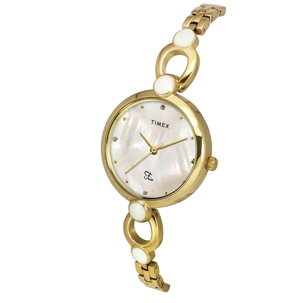 TIMEX Fria Women Off White Round Analog Watch - TWEL18101