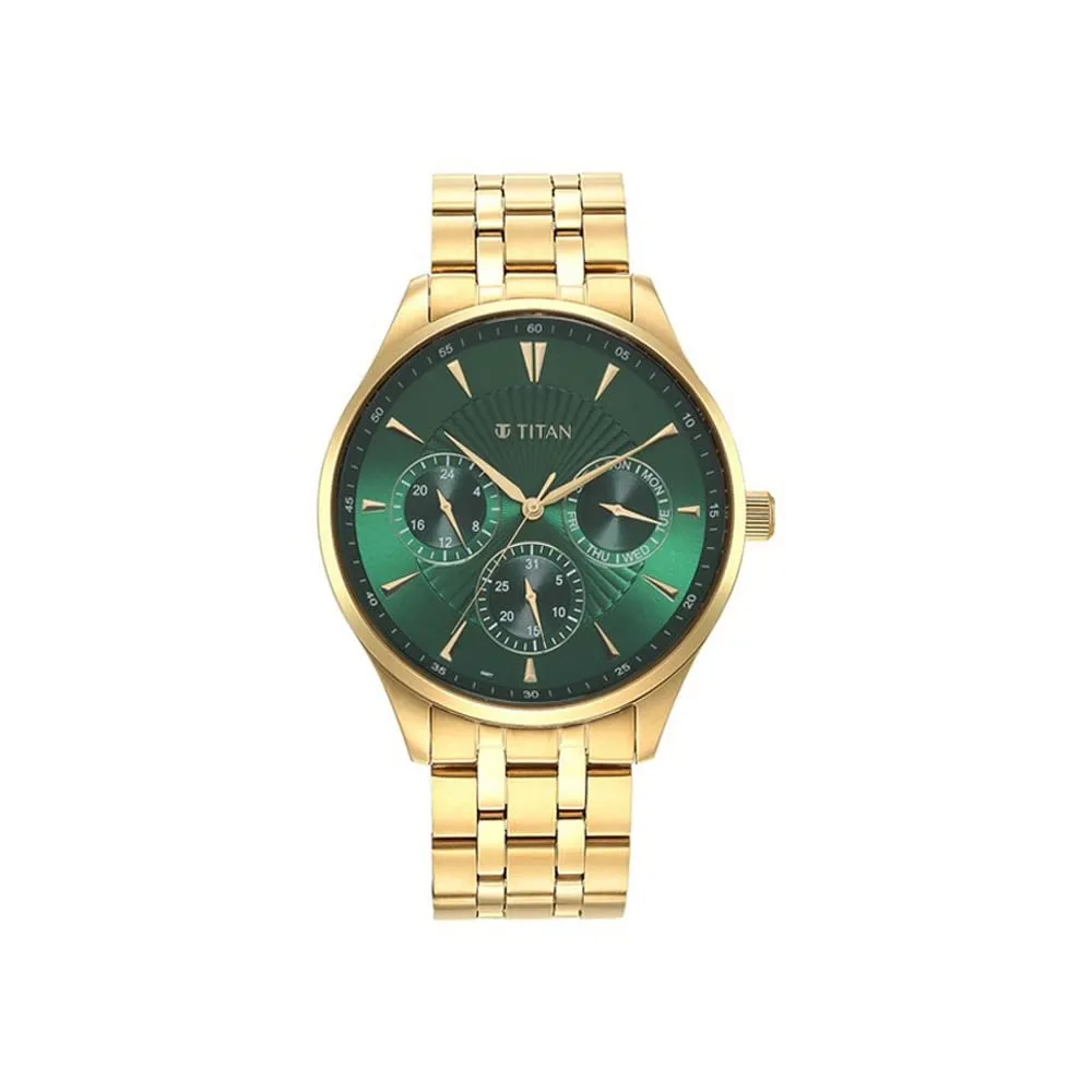 Titan Green Dial Analog Watch for Men-NR90127YM05