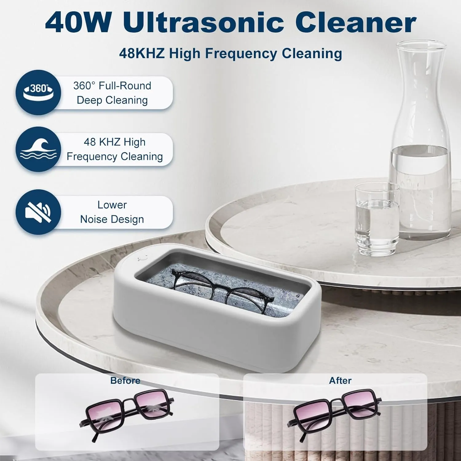 Ultrasonic Cleaner for Glasses Jewelry Dental Aligner I Retainer Cleaner