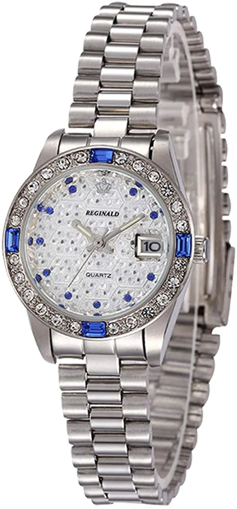 Unisex Rhinestone & Stainless Steel Luminous Watches