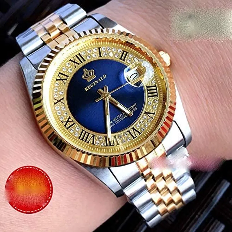 Unisex Rhinestone & Stainless Steel Luminous Watches