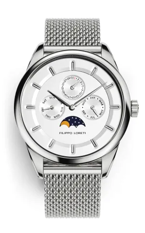 Venice Moonphase Silver Mesh