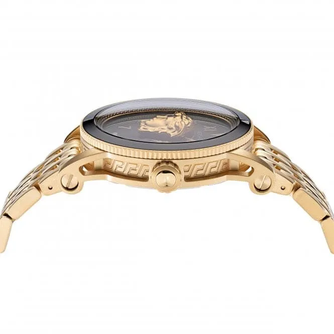 Versace Gents V-Palazzo Gold-Tone Black Watch VE2V00322