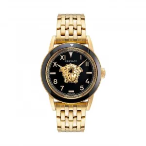 Versace Gents V-Palazzo Gold-Tone Black Watch VE2V00322