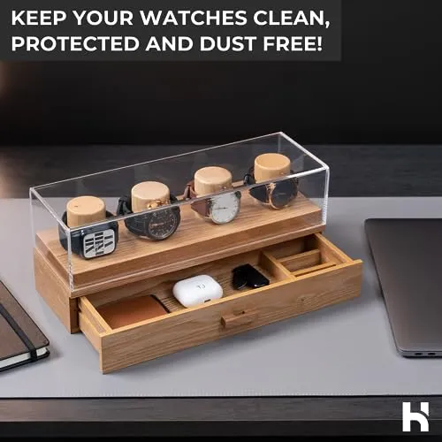 Watch Display Case Watch Holder Watch Box Organizer for Men Watch Holder