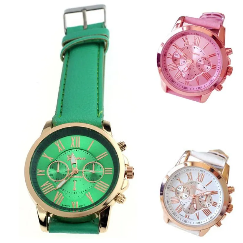 Watch Women's Fashion Faux Leather Quartz Watch Women Roman Numeral Analog Quartz WristWatches Girls Watches