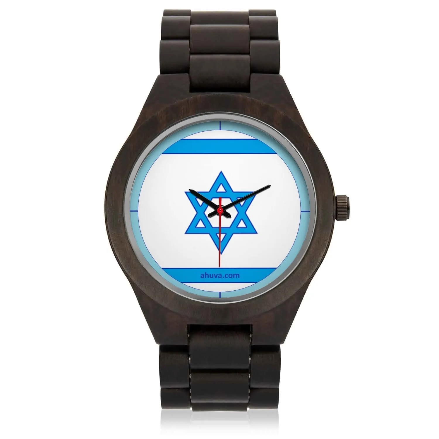 Wooden Israel Flag Hand Watch