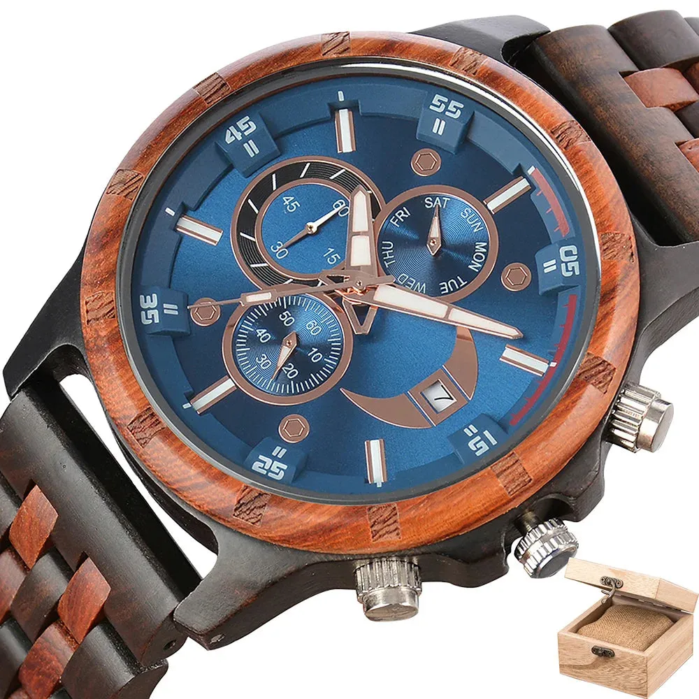 Wooden Luxury Sports Fashion Quartz Wooden Viking Watch