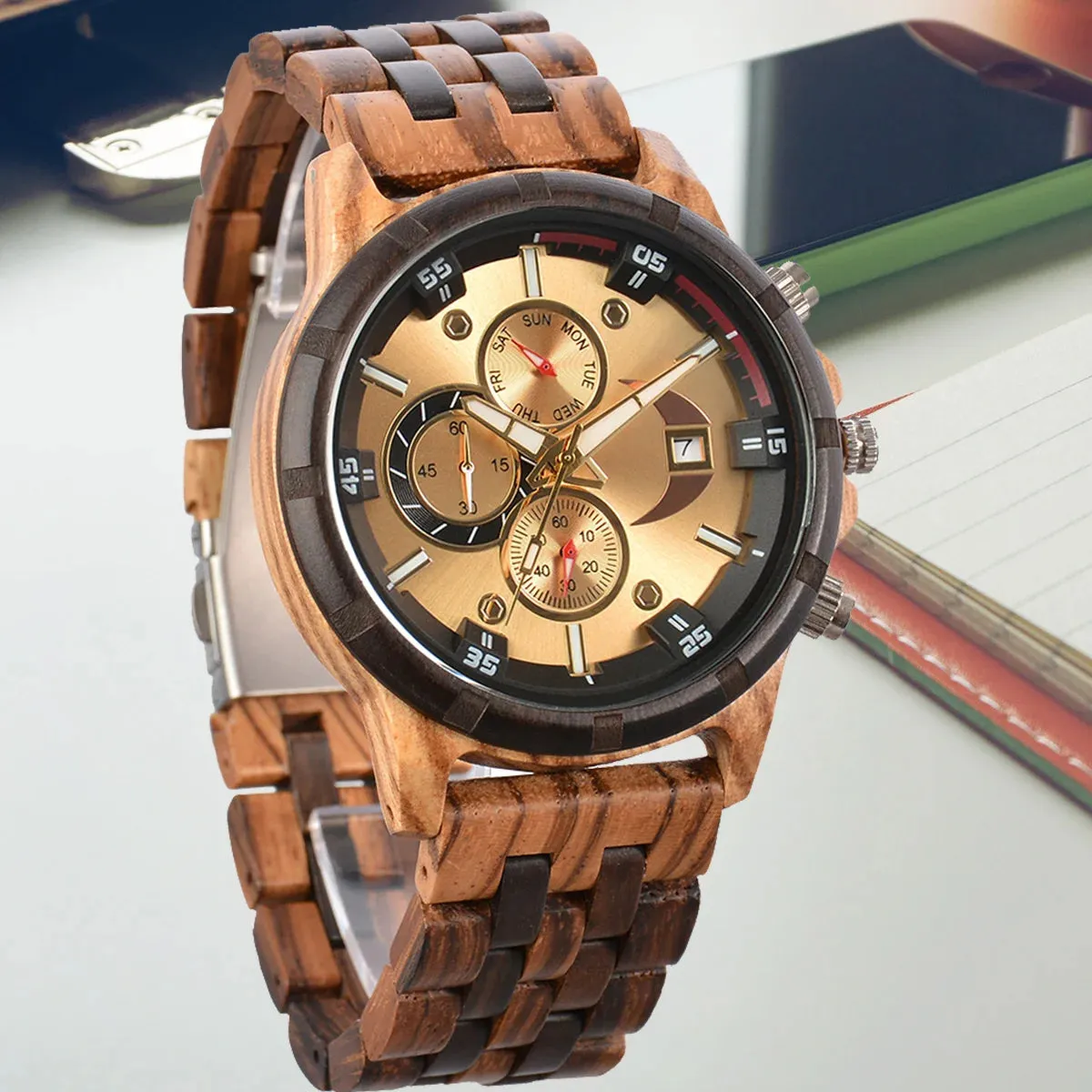 Wooden Luxury Sports Fashion Quartz Wooden Viking Watch