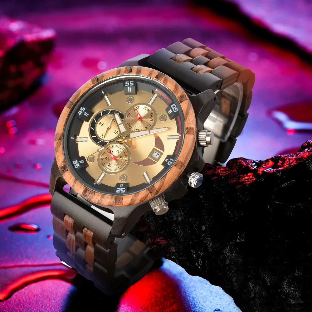 Wooden Luxury Sports Fashion Quartz Wooden Viking Watch