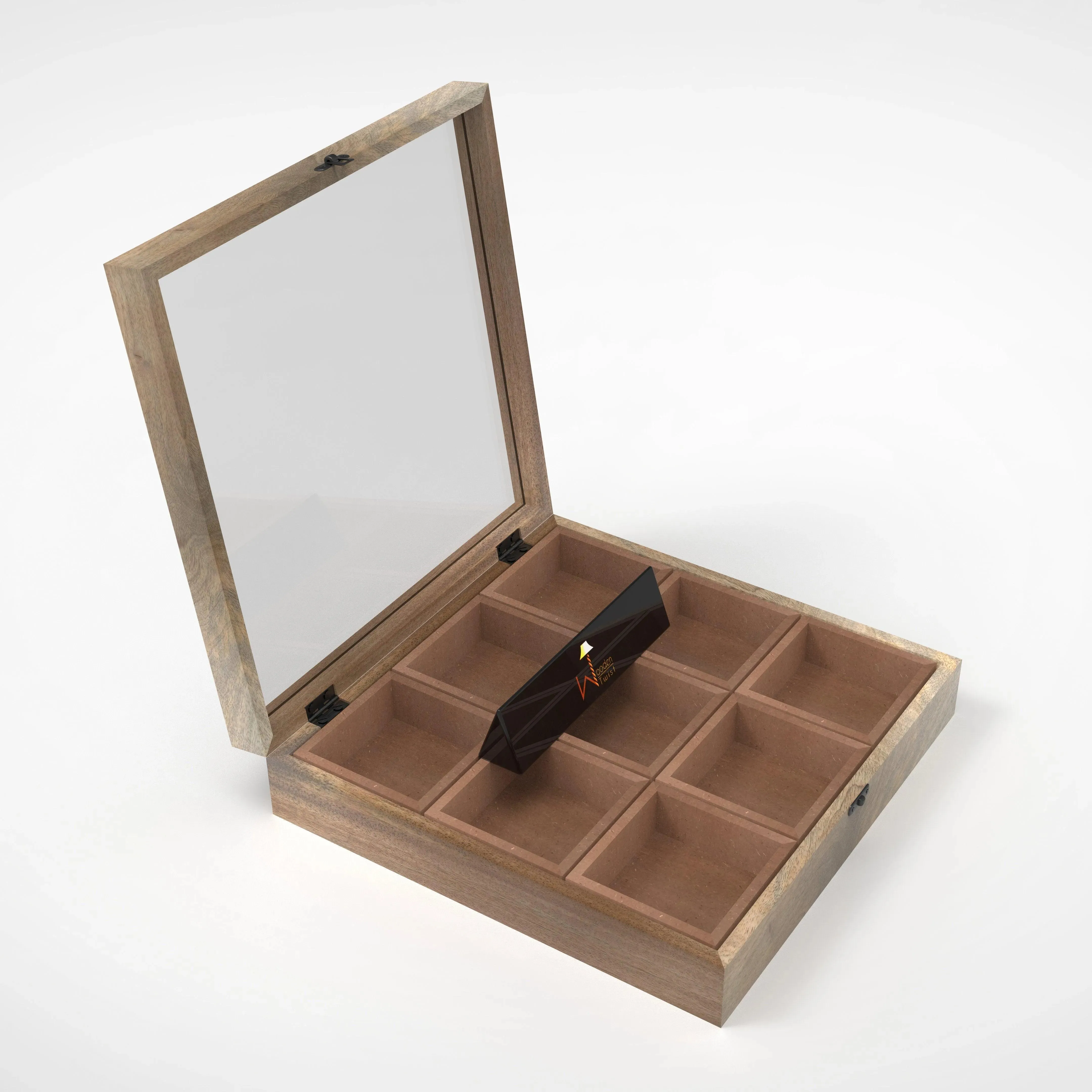 Wooden Watch Box With 9 Compartments