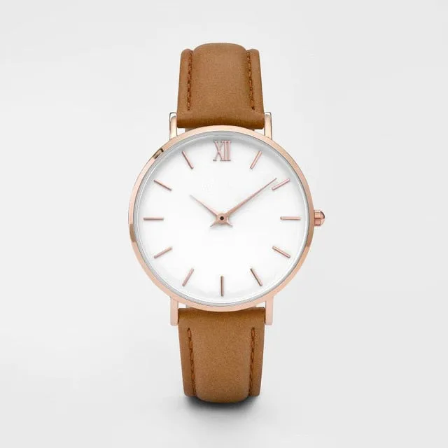 Zegarek Damski Fashion Simple Women Watches Woman Ladies Casual Leather Quartz Watch Female Clock Relogio Feminino Montre Femme