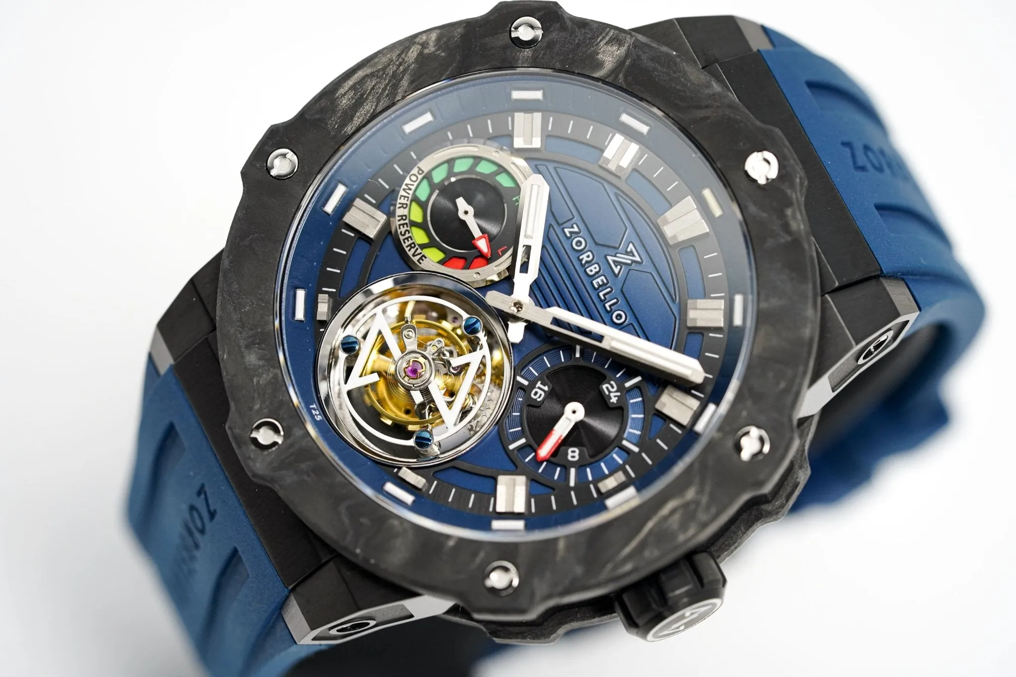 Zorbello Watch T3 Tourbillon Blue Super-Luminova® Tritium ZBAD004