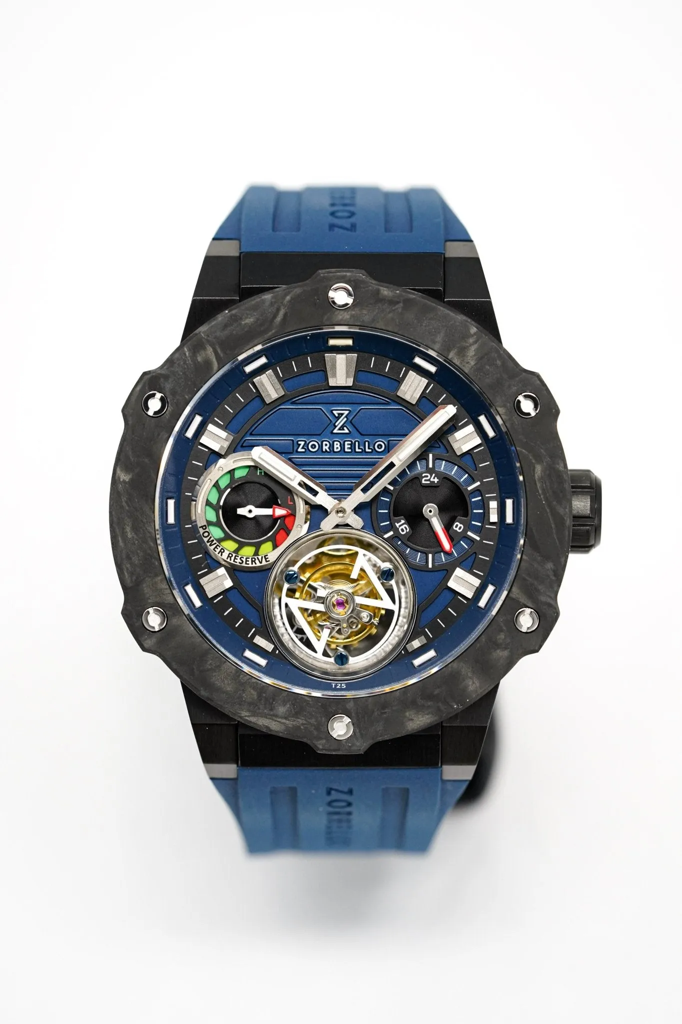 Zorbello Watch T3 Tourbillon Blue Super-Luminova® Tritium ZBAD004