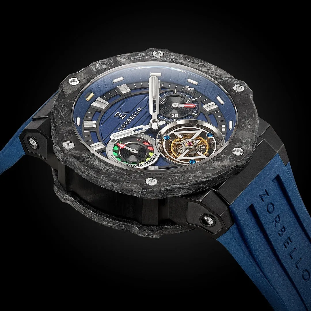 Zorbello Watch T3 Tourbillon Blue Super-Luminova® Tritium ZBAD004