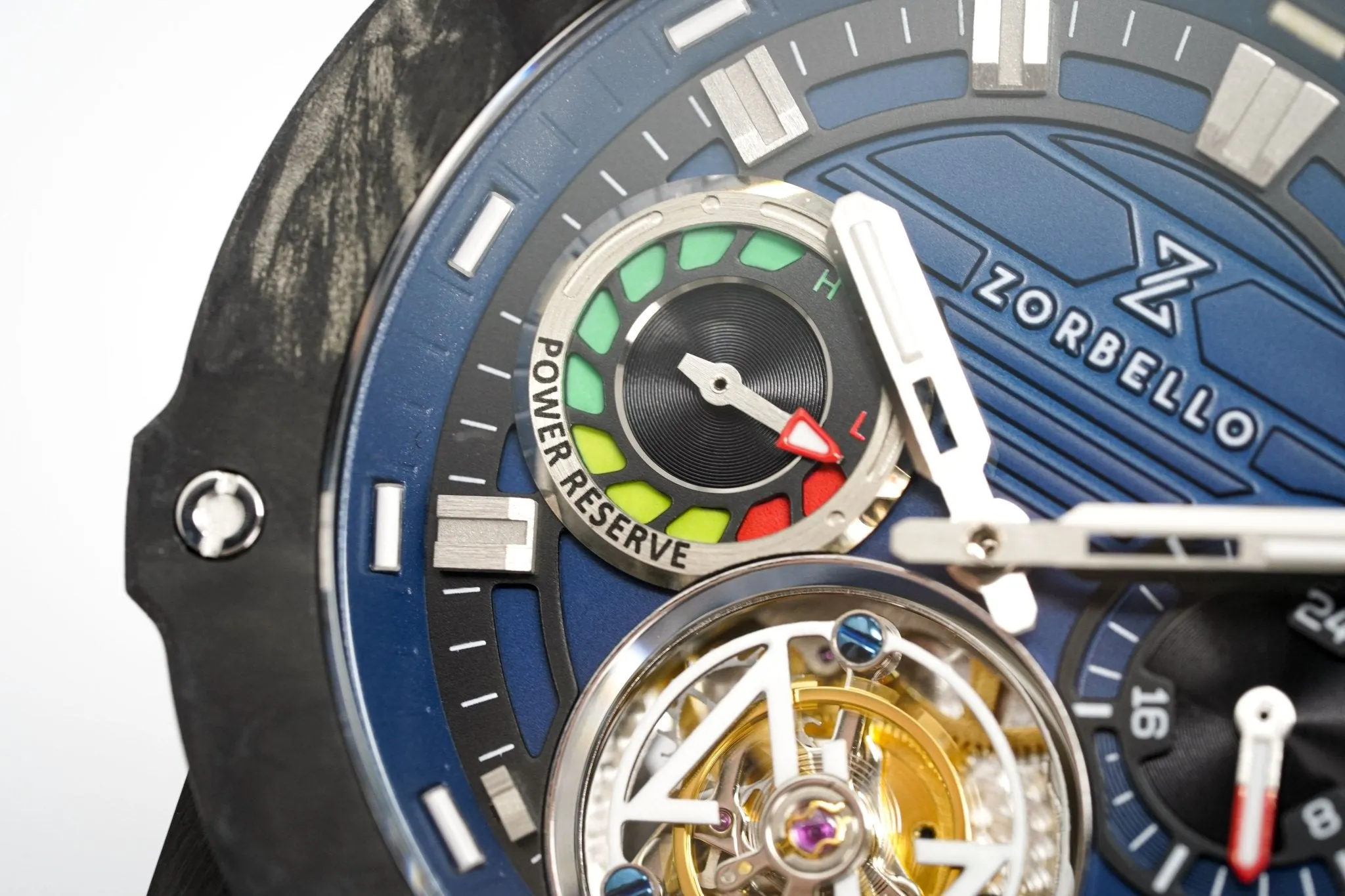 Zorbello Watch T3 Tourbillon Blue Super-Luminova® Tritium ZBAD004