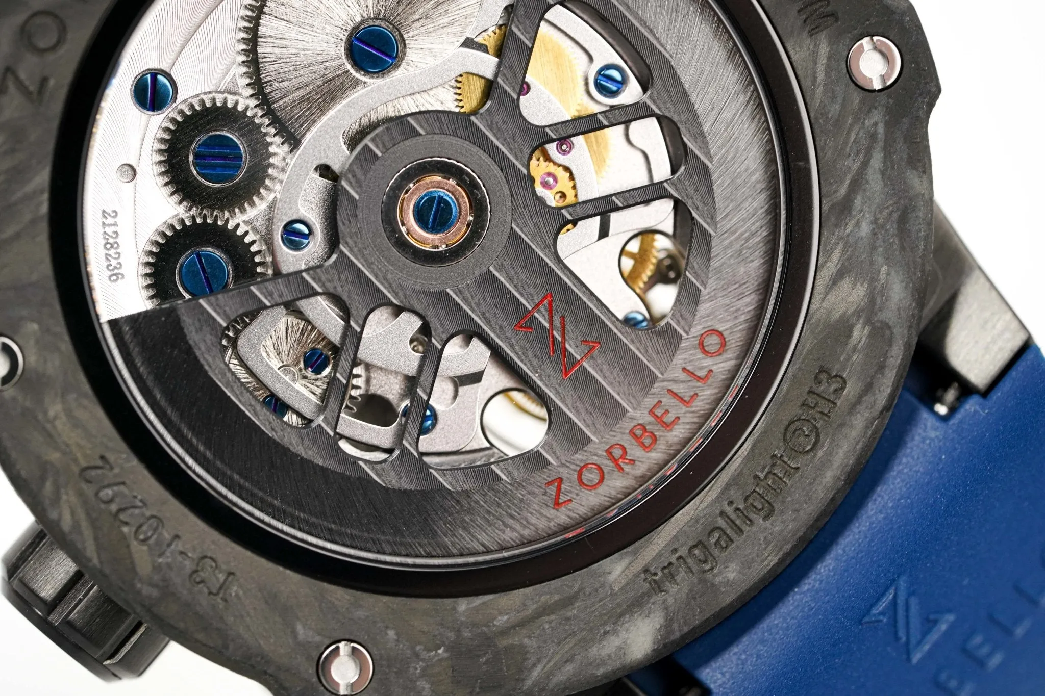 Zorbello Watch T3 Tourbillon Blue Super-Luminova® Tritium ZBAD004