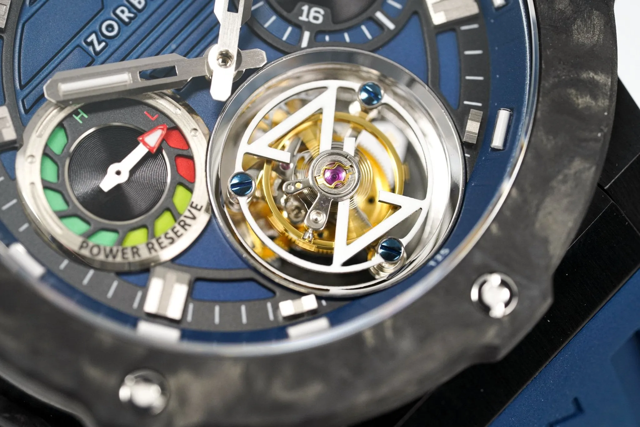 Zorbello Watch T3 Tourbillon Blue Super-Luminova® Tritium ZBAD004